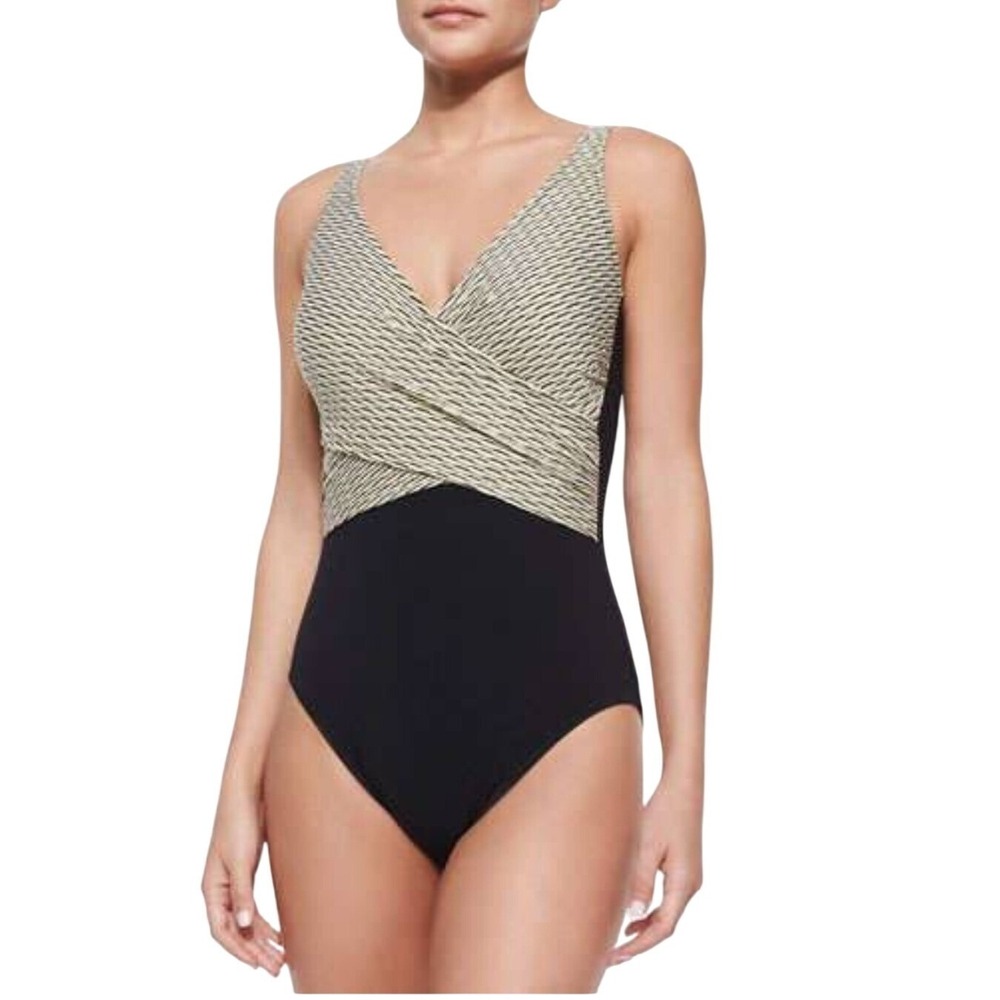 Gottex Black and Cream One Piece Swimsuit